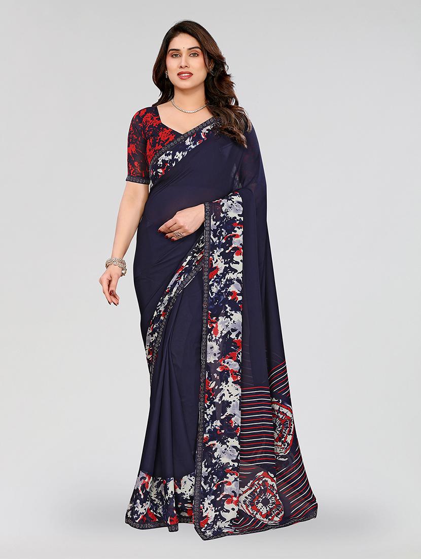 women printed casual wear saree with blouse - 22049271 -  Zoom Image - 0