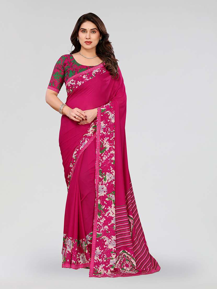 women printed casual wear saree with blouse - 22049273 -  Zoom Image - 0