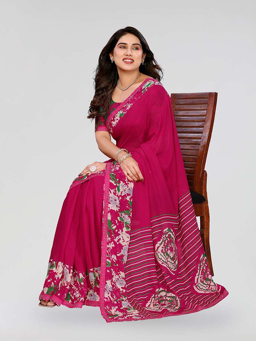women printed casual wear saree with blouse - 22049273 - Standard Image - 5
