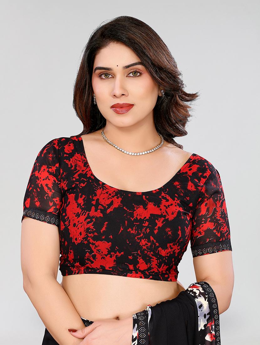 women printed casual wear saree with blouse - 22049274 - Standard Image - 5