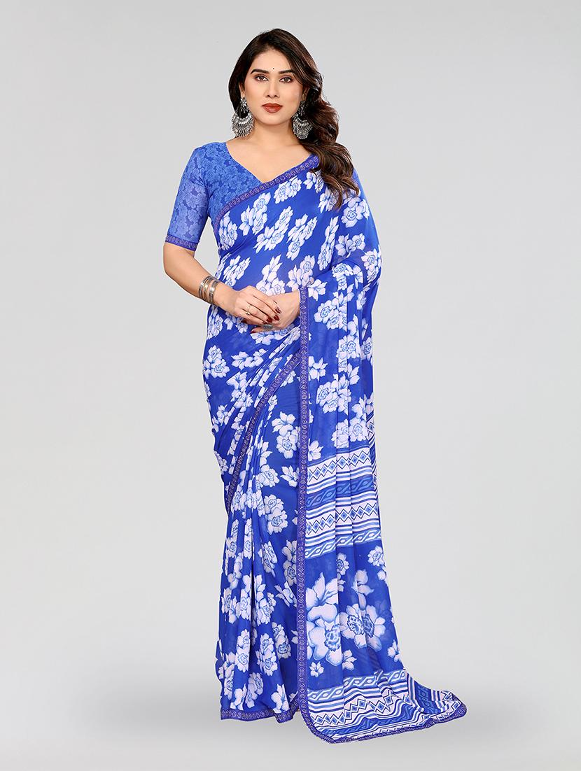 women printed casual wear saree with blouse - 22049279 - Zoom Image - 0