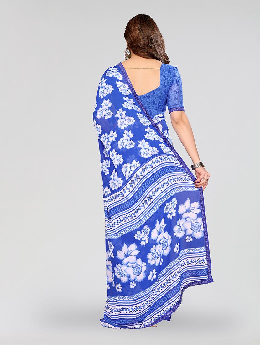 women printed casual wear saree with blouse - 22049279 - Standard Image - 5