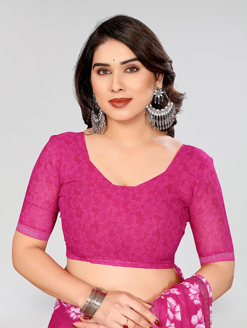 women printed casual wear saree with blouse - 22049281 - Standard Image - 5