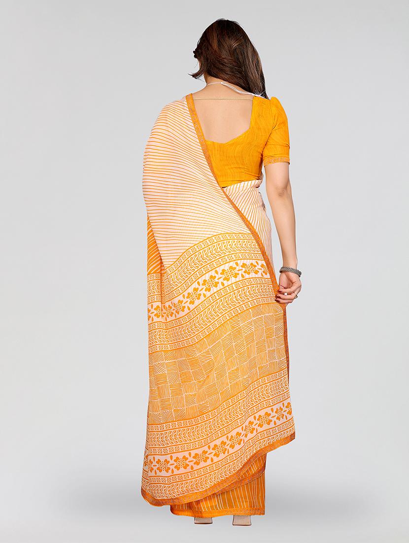 women printed casual wear saree with blouse - 22049288 - Standard Image - 3