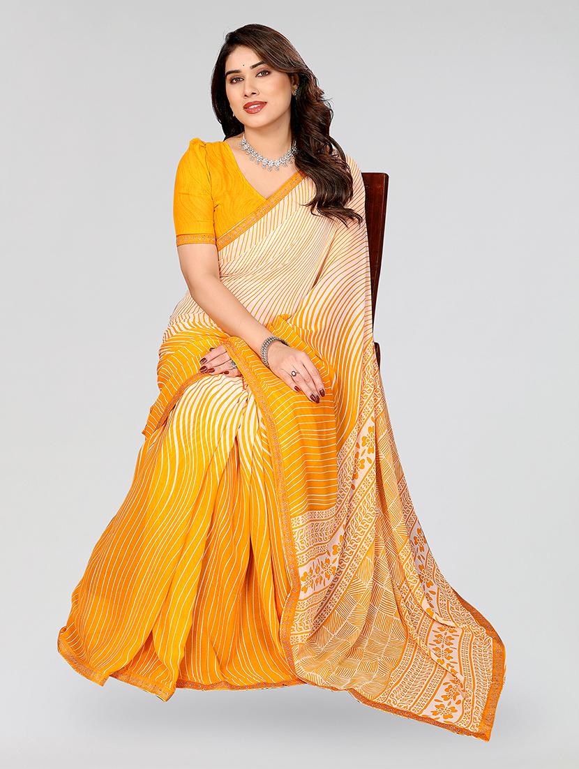 women printed casual wear saree with blouse - 22049288 - Standard Image - 5