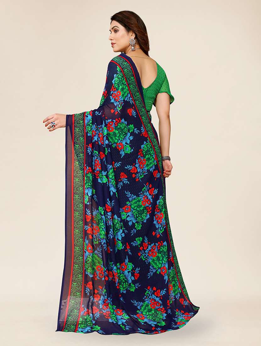 women printed casual wear saree with blouse - 22049308 -  Standard Image - 5