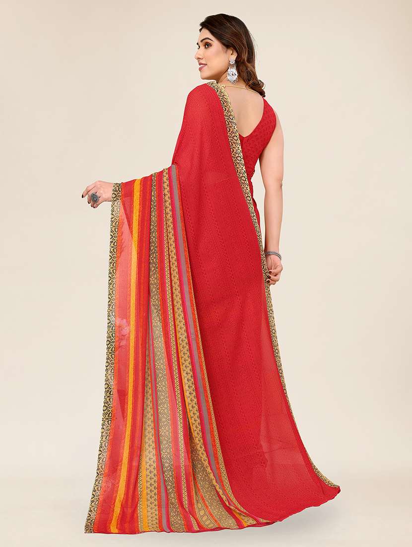 women printed casual wear saree with blouse - 22049319 -  Standard Image - 5