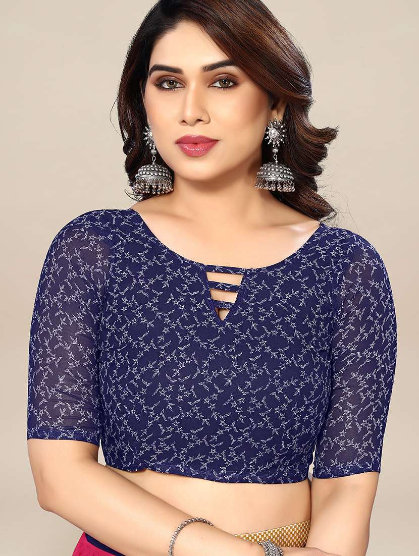 women printed casual wear saree with blouse - 22049324 -  Standard Image - 5