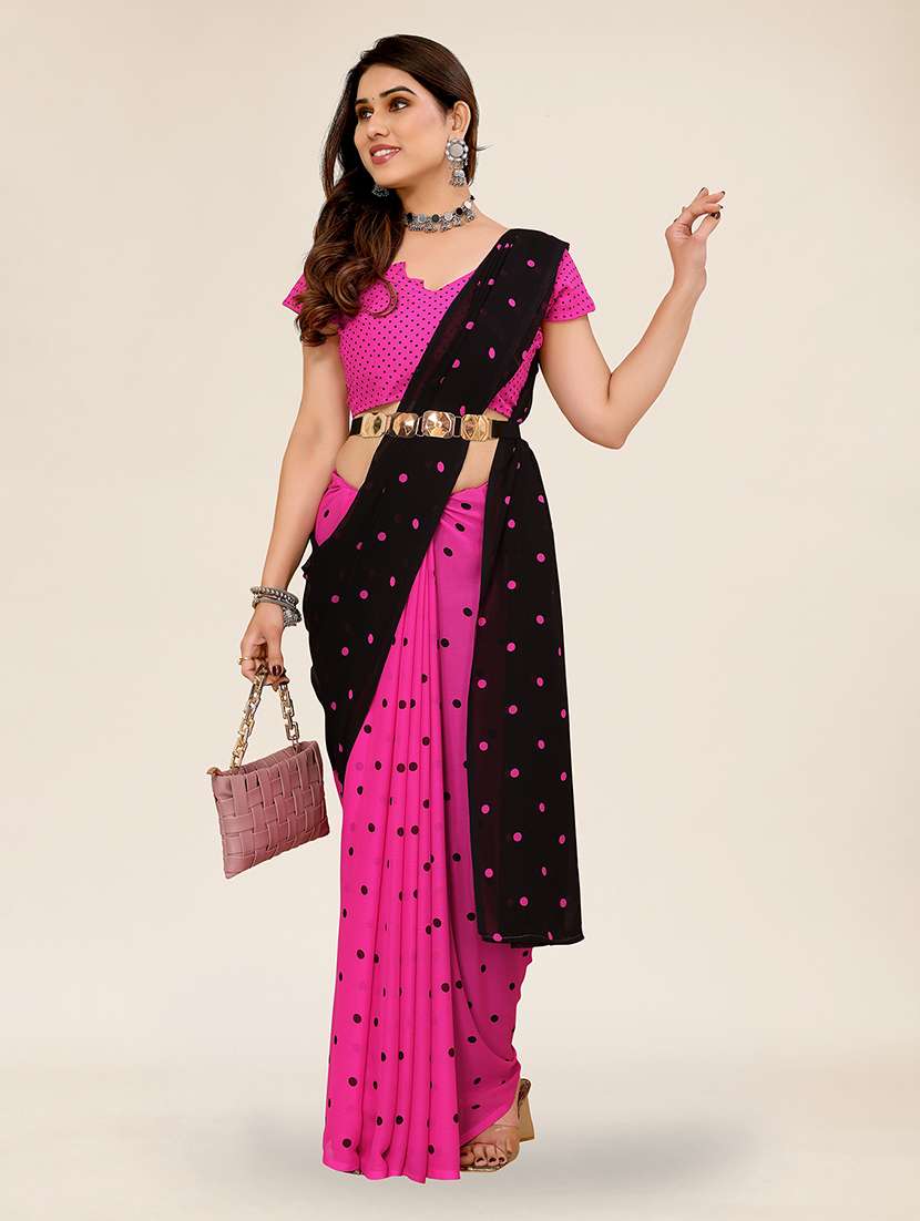 women printed casual wear saree with blouse - 22049328 -  Standard Image - 5