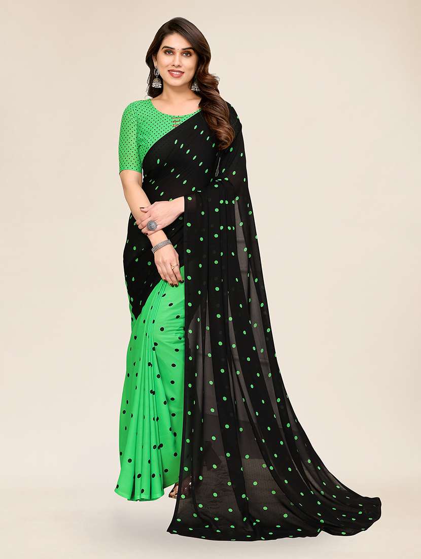 women printed casual wear saree with blouse