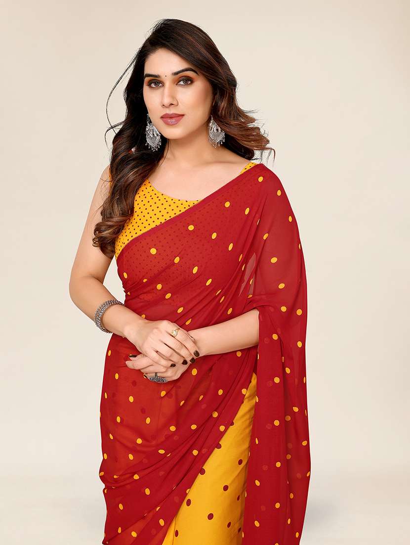 women printed casual wear saree with blouse - 22049334 -  Standard Image - 5