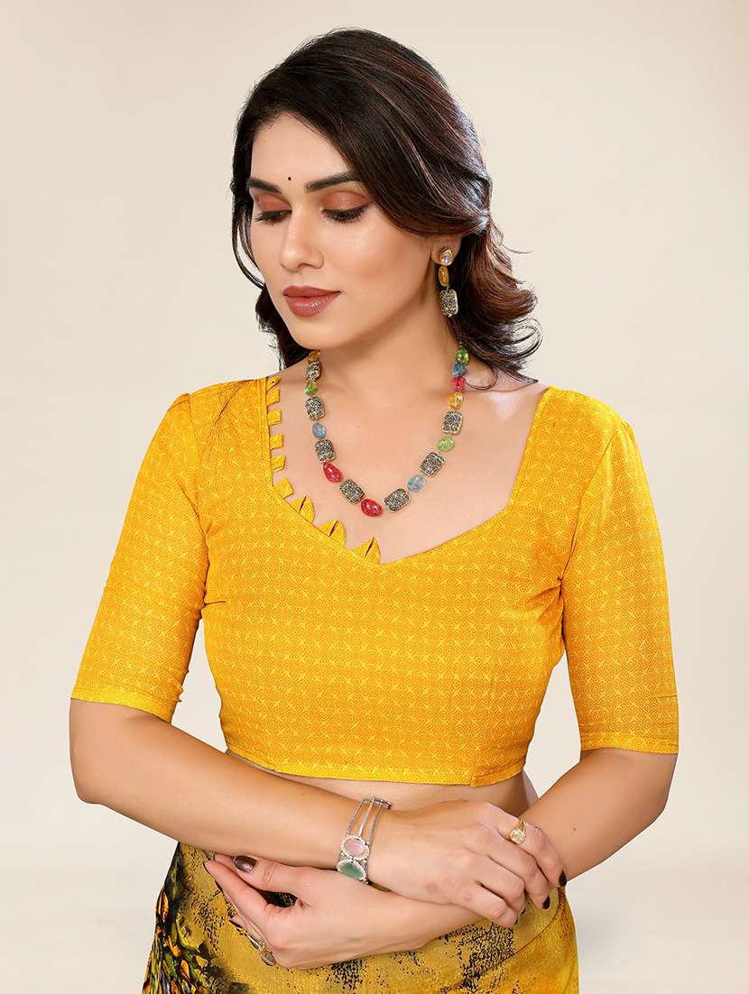 women printed casual wear saree with blouse - 22049339 -  Standard Image - 3