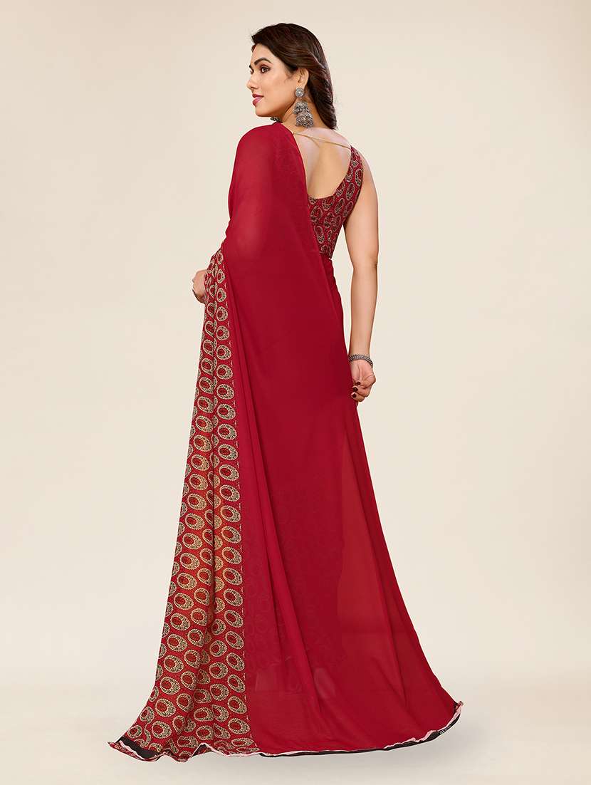 women printed casual wear saree with blouse - 22049346 -  Standard Image - 3
