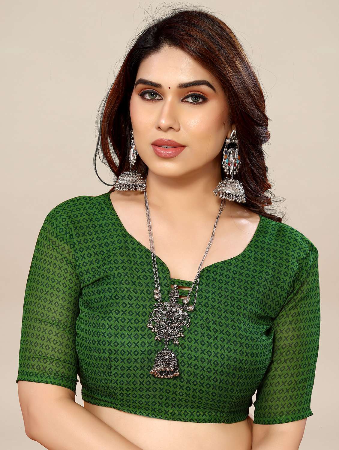 women printed casual wear saree with blouse - 22049349 -  Standard Image - 5