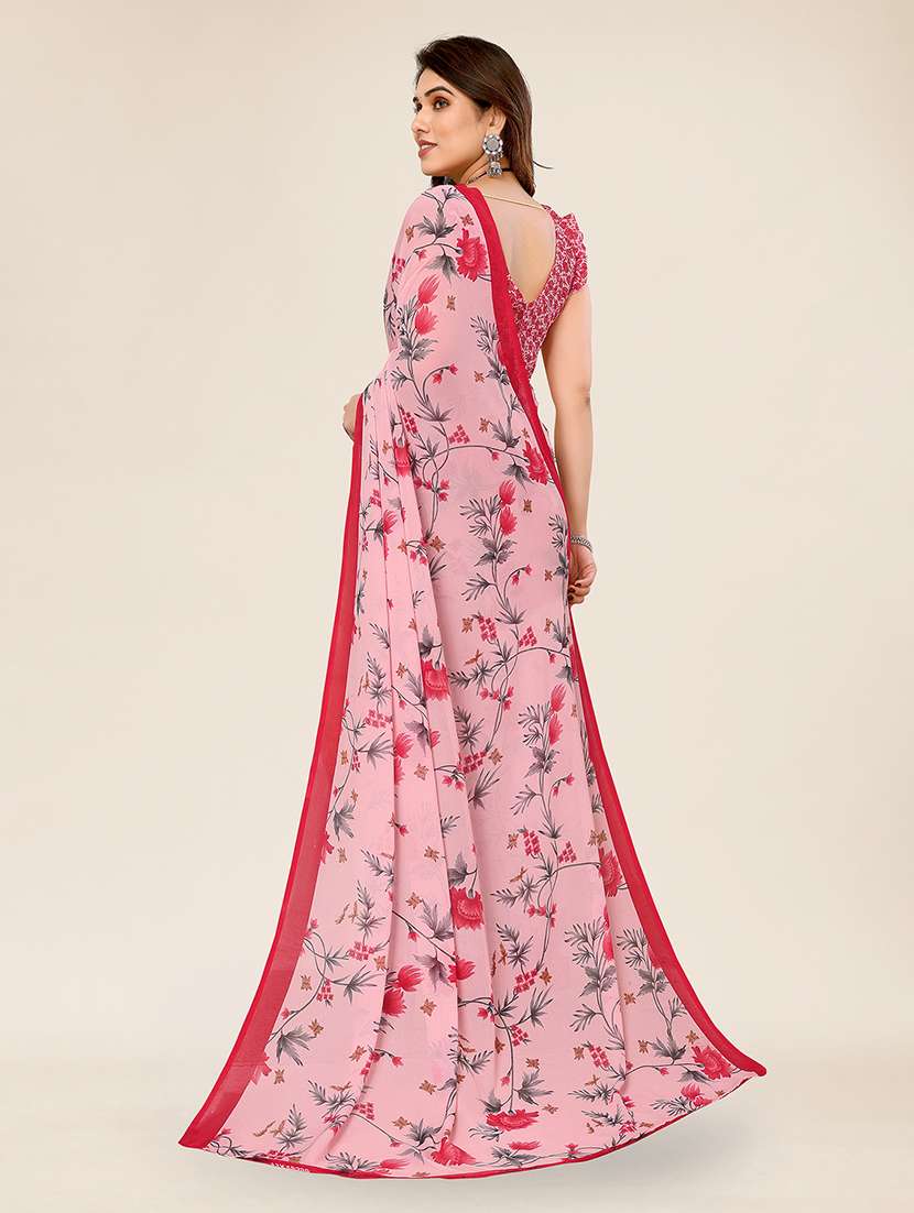 women printed casual wear saree with blouse - 22049350 -  Standard Image - 3