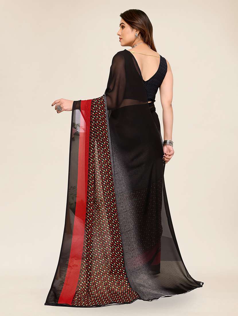 women printed casual wear saree with blouse - 22049351 -  Standard Image - 3