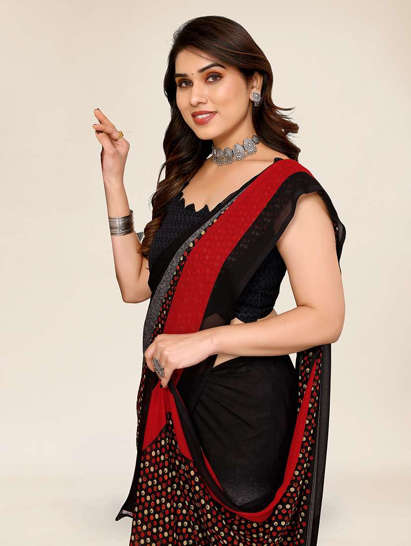 women printed casual wear saree with blouse - 22049351 -  Standard Image - 5