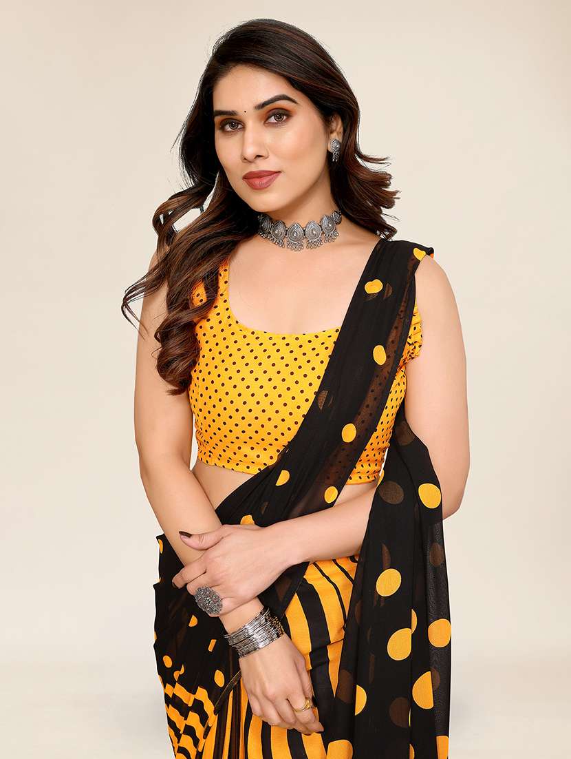 women printed casual wear saree with blouse - 22049352 -  Standard Image - 3