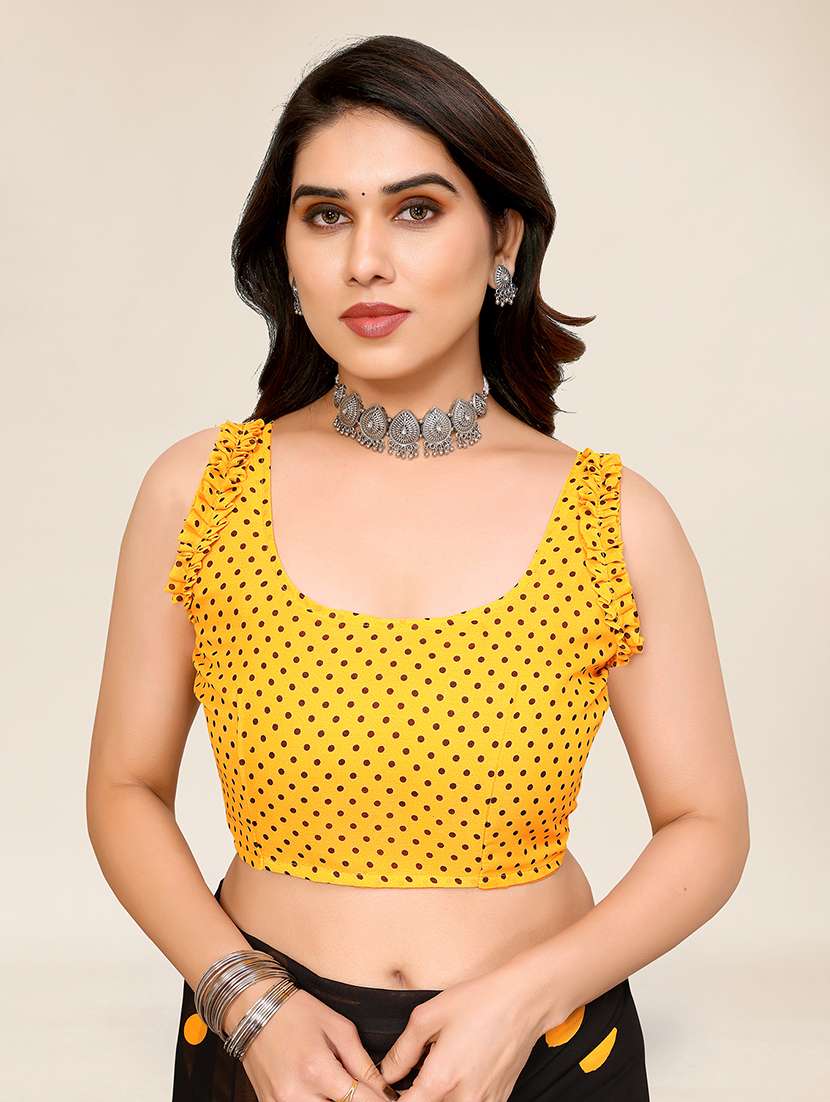 women printed casual wear saree with blouse - 22049352 -  Standard Image - 5