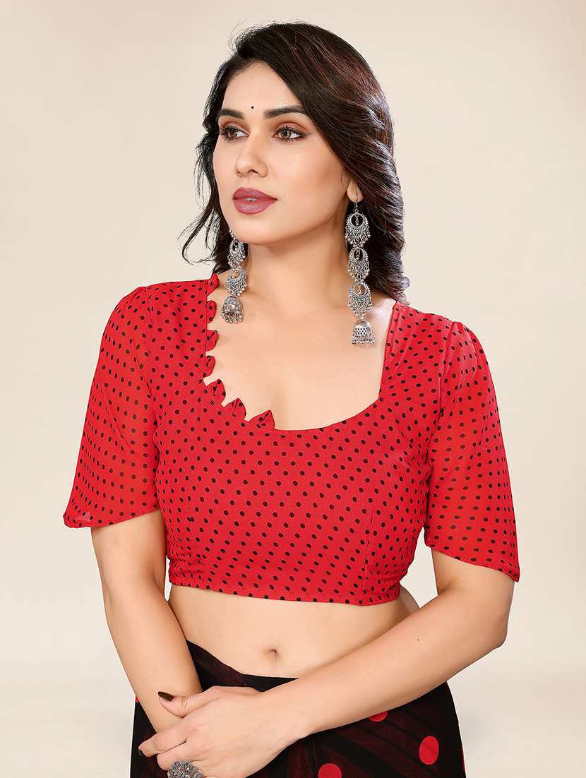 women printed casual wear saree with blouse - 22049353 -  Standard Image - 5