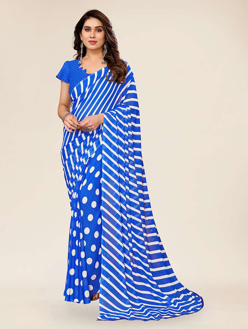 women printed casual wear saree with blouse