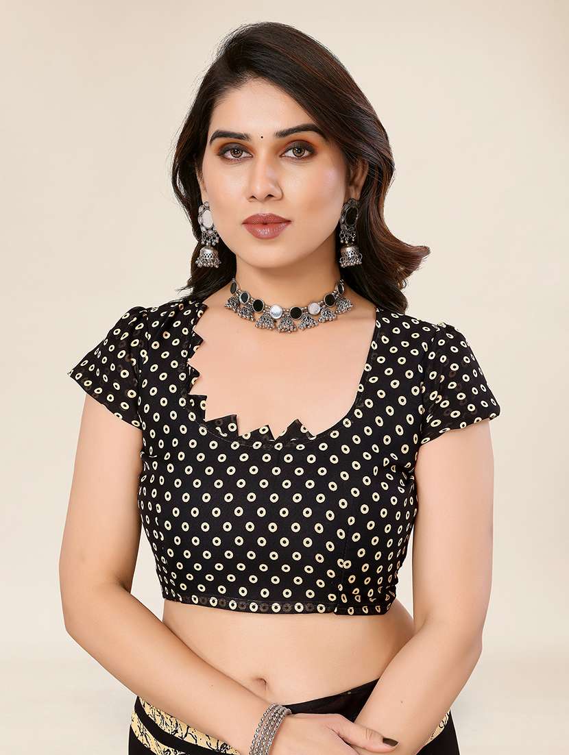 women printed casual wear saree with blouse - 22049369 -  Standard Image - 5