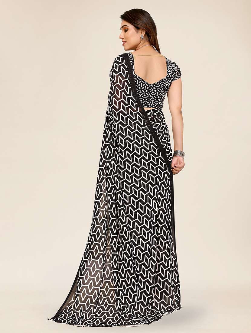 women printed casual wear saree with blouse - 22049370 -  Standard Image - 5