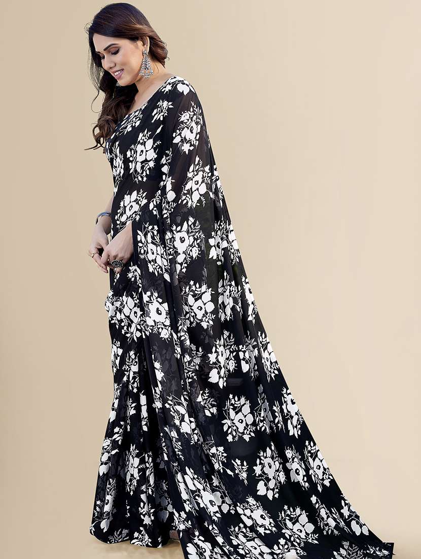 women printed casual wear saree with blouse - 22049375 -  Standard Image - 5