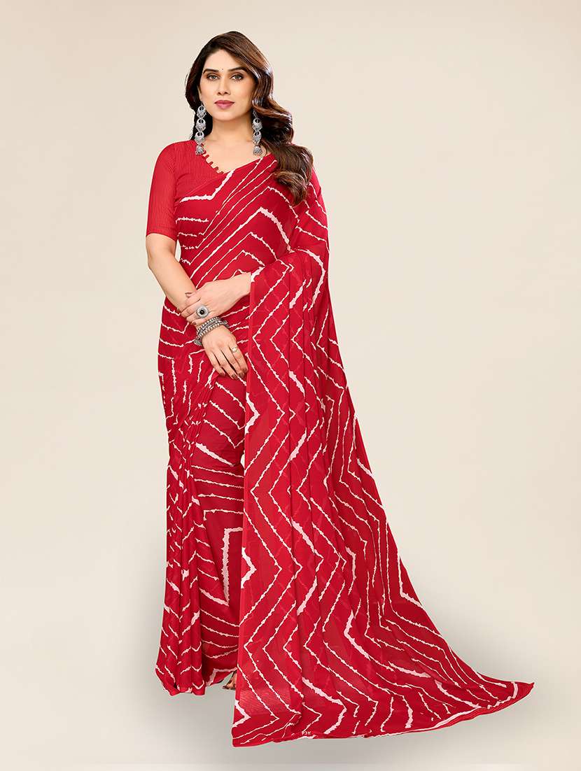 women printed casual wear saree with blouse