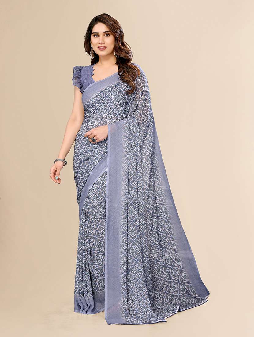 women printed casual wear saree with blouse - 22049402 -  Zoom Image - 0