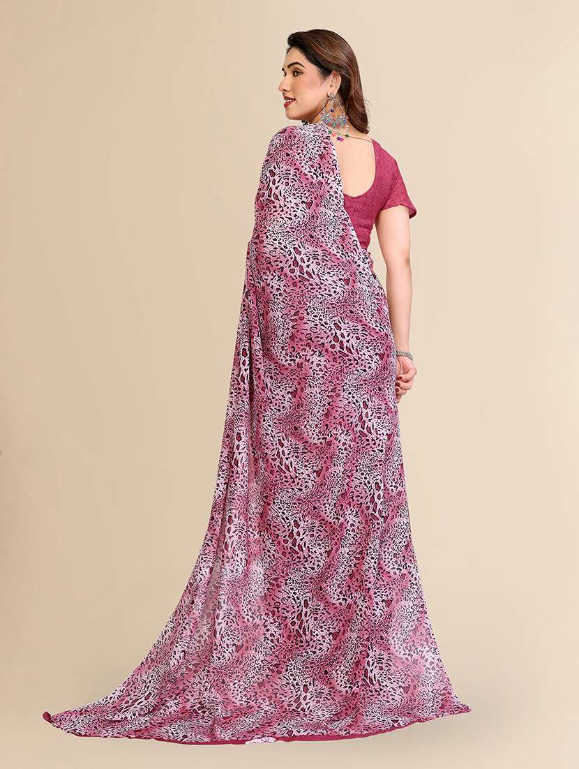 women printed casual wear saree with blouse - 22049425 -  Standard Image - 3