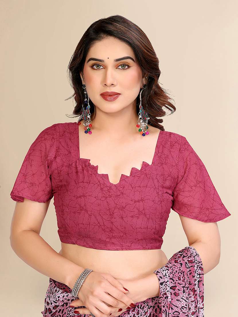 women printed casual wear saree with blouse - 22049425 -  Standard Image - 5