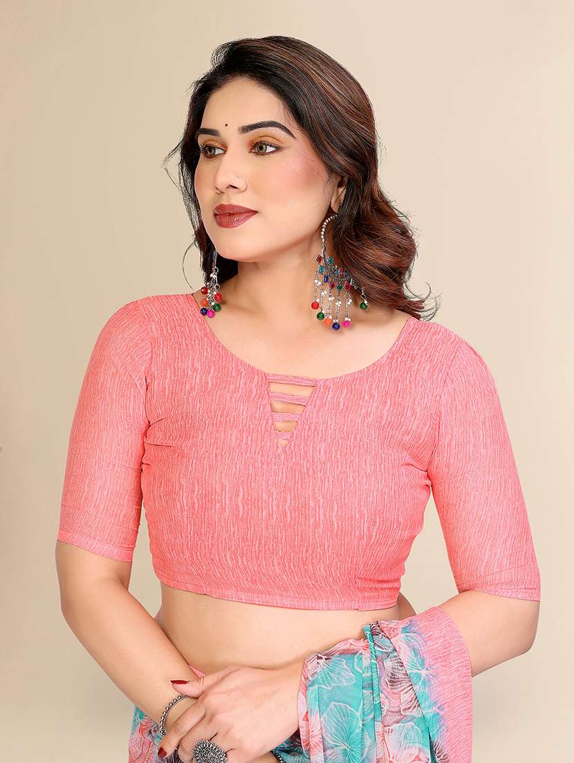 women printed casual wear saree with blouse - 22049431 -  Standard Image - 5
