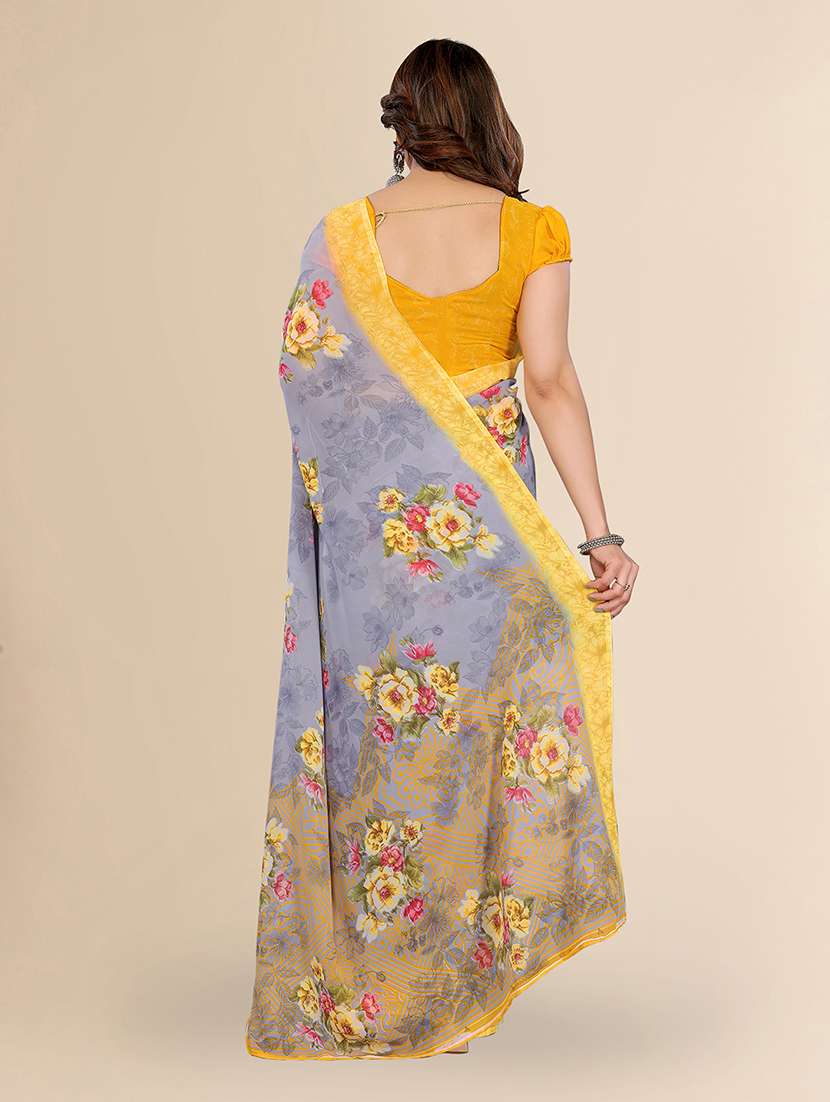 women printed casual wear saree with blouse - 22049447 -  Standard Image - 3