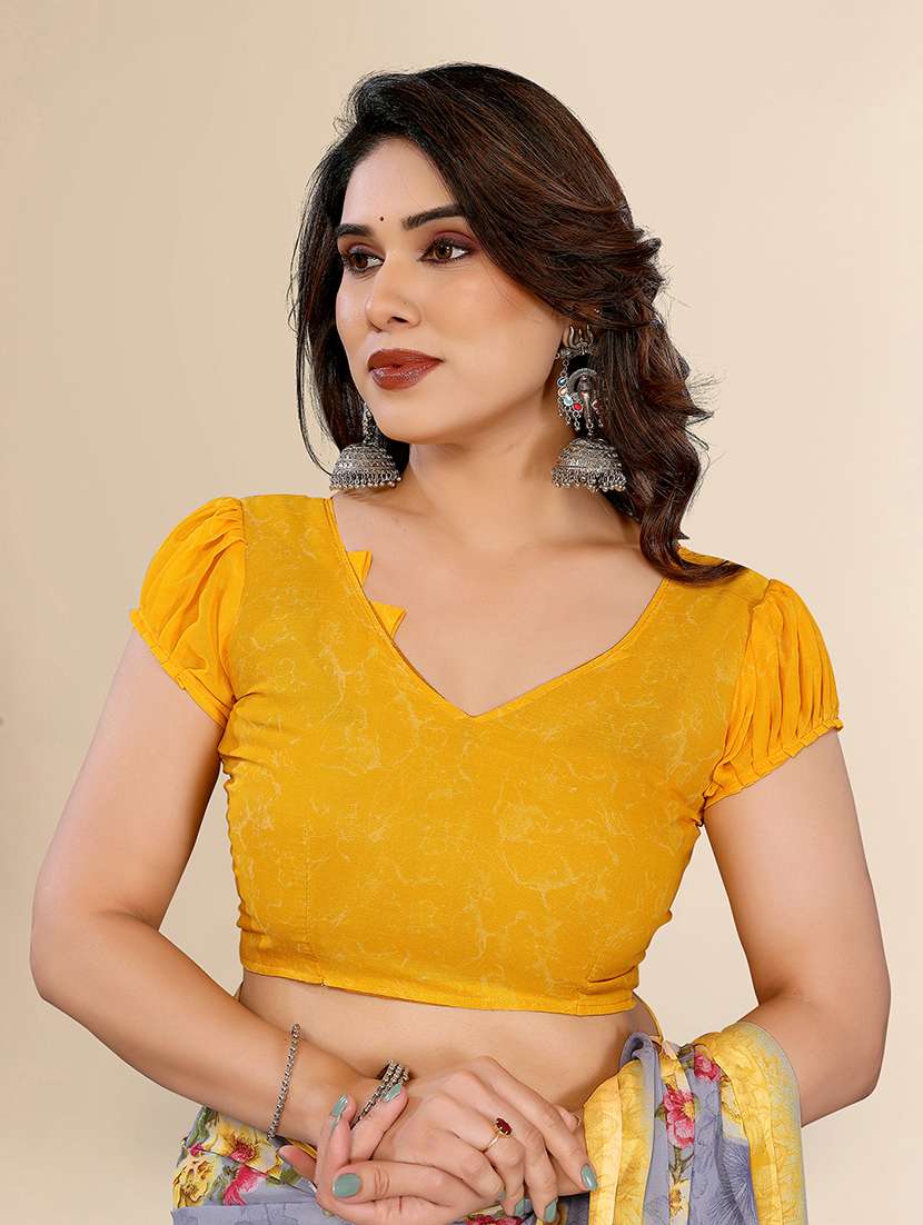 women printed casual wear saree with blouse - 22049447 -  Standard Image - 5