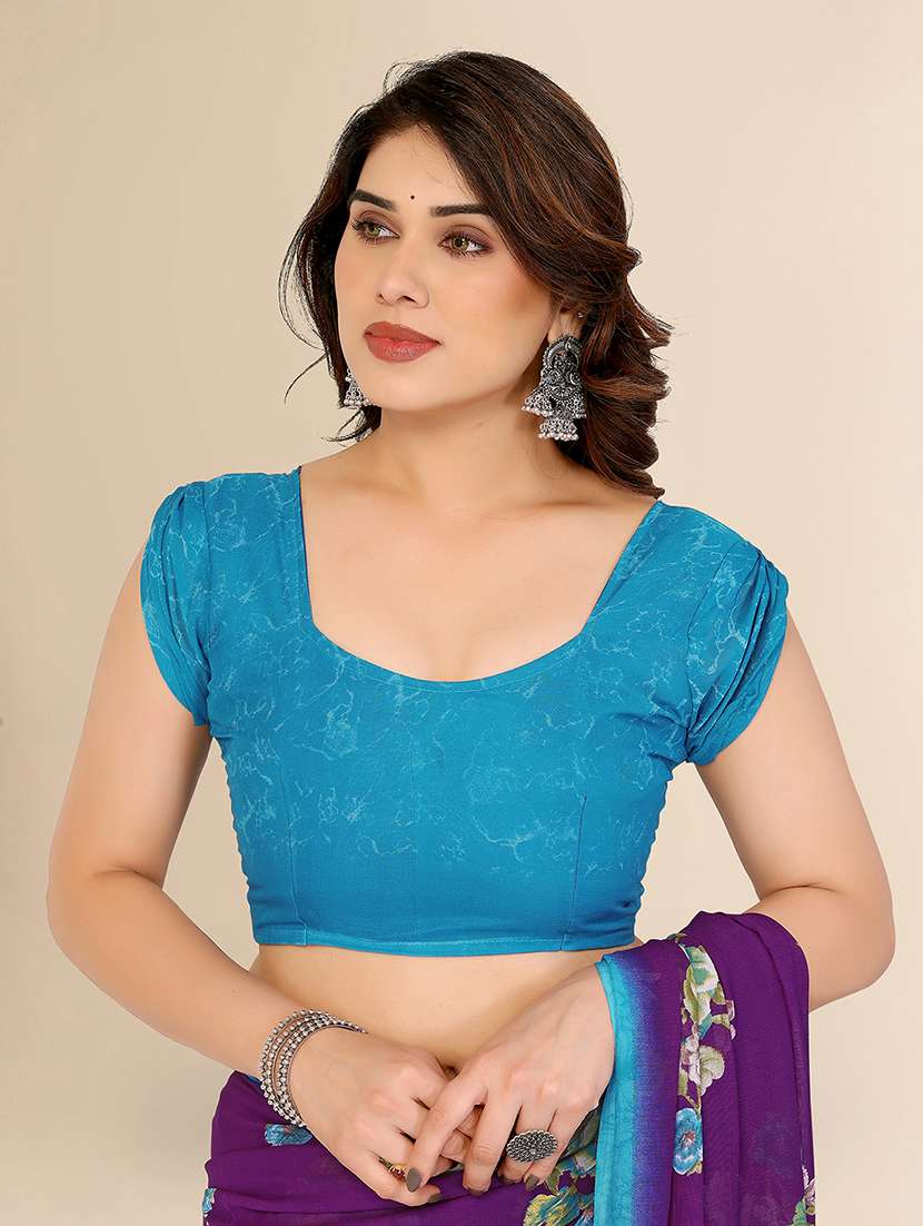 women printed casual wear saree with blouse - 22049453 -  Standard Image - 5