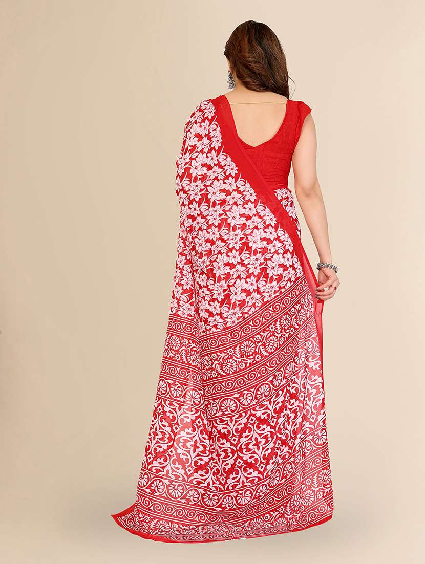 women printed casual wear saree with blouse - 22049455 -  Standard Image - 5