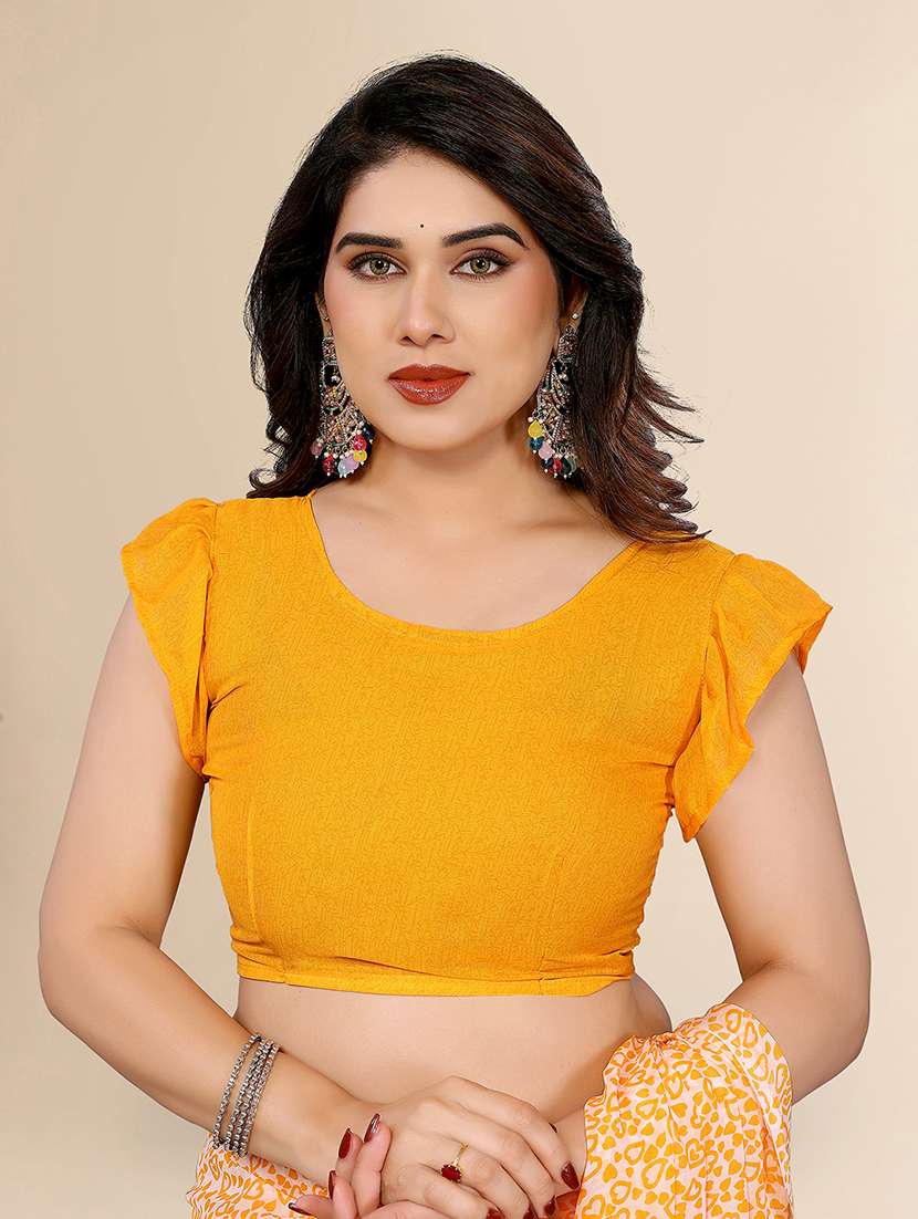 women printed casual wear saree with blouse - 22049492 -  Standard Image - 5