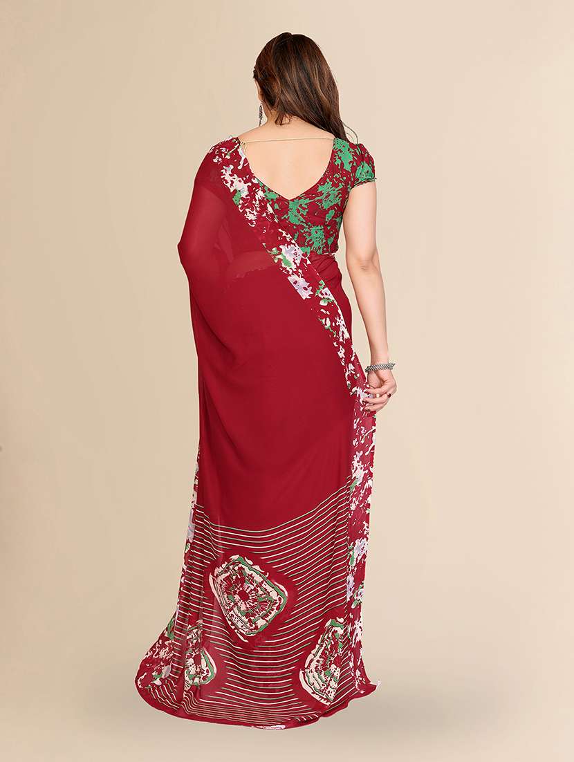 women printed casual wear saree with blouse - 22049500 -  Standard Image - 3
