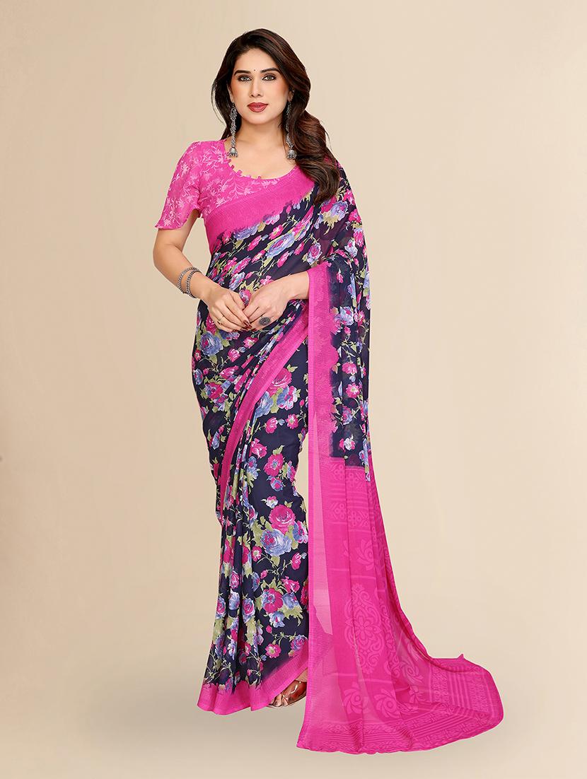 women printed casual wear saree with blouse - 22049503 - Zoom Image - 0