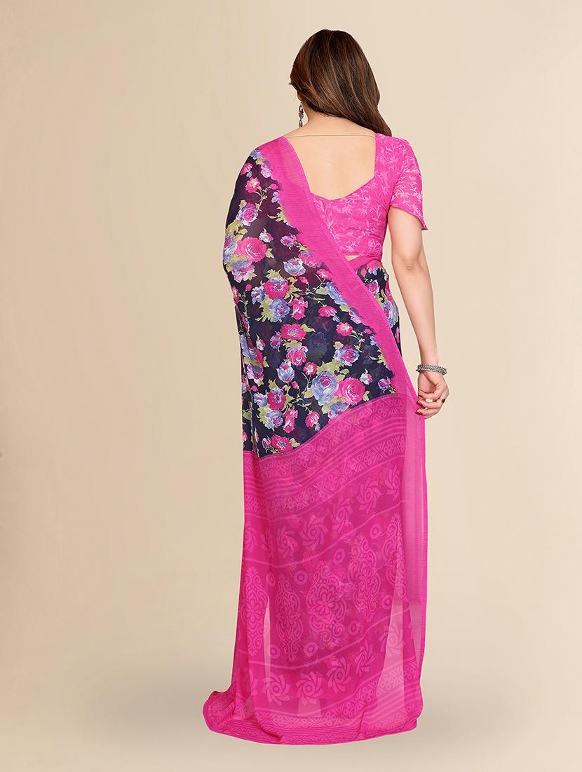 women printed casual wear saree with blouse - 22049503 - Standard Image - 5