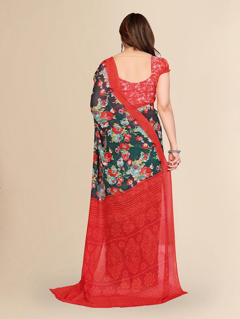 women printed casual wear saree with blouse - 22049506 - Standard Image - 3