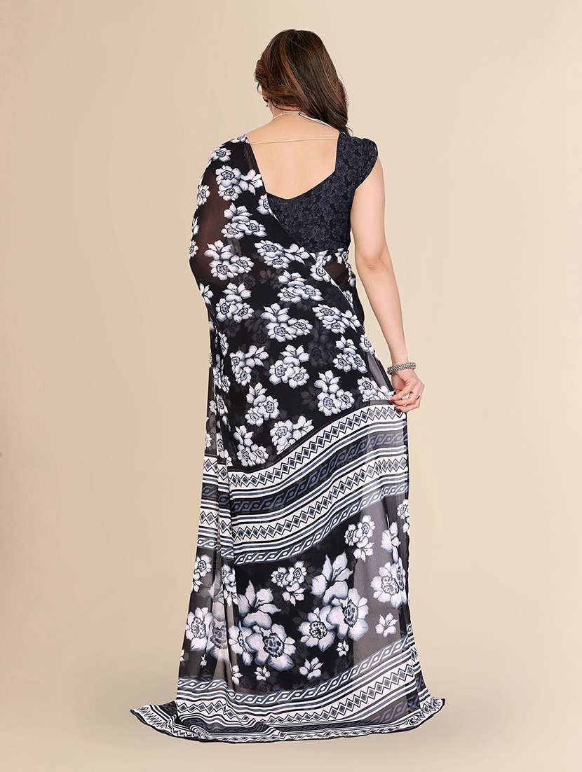 women printed casual wear saree with blouse - 22049512 -  Standard Image - 5