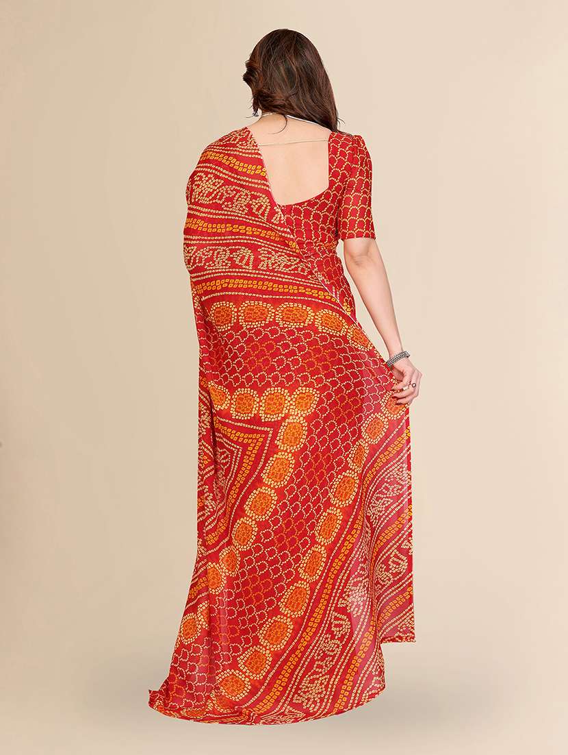 women printed casual wear saree with blouse - 22049530 -  Standard Image - 3