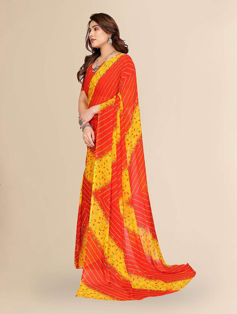 women printed casual wear saree with blouse - 22049534 -  Standard Image - 5