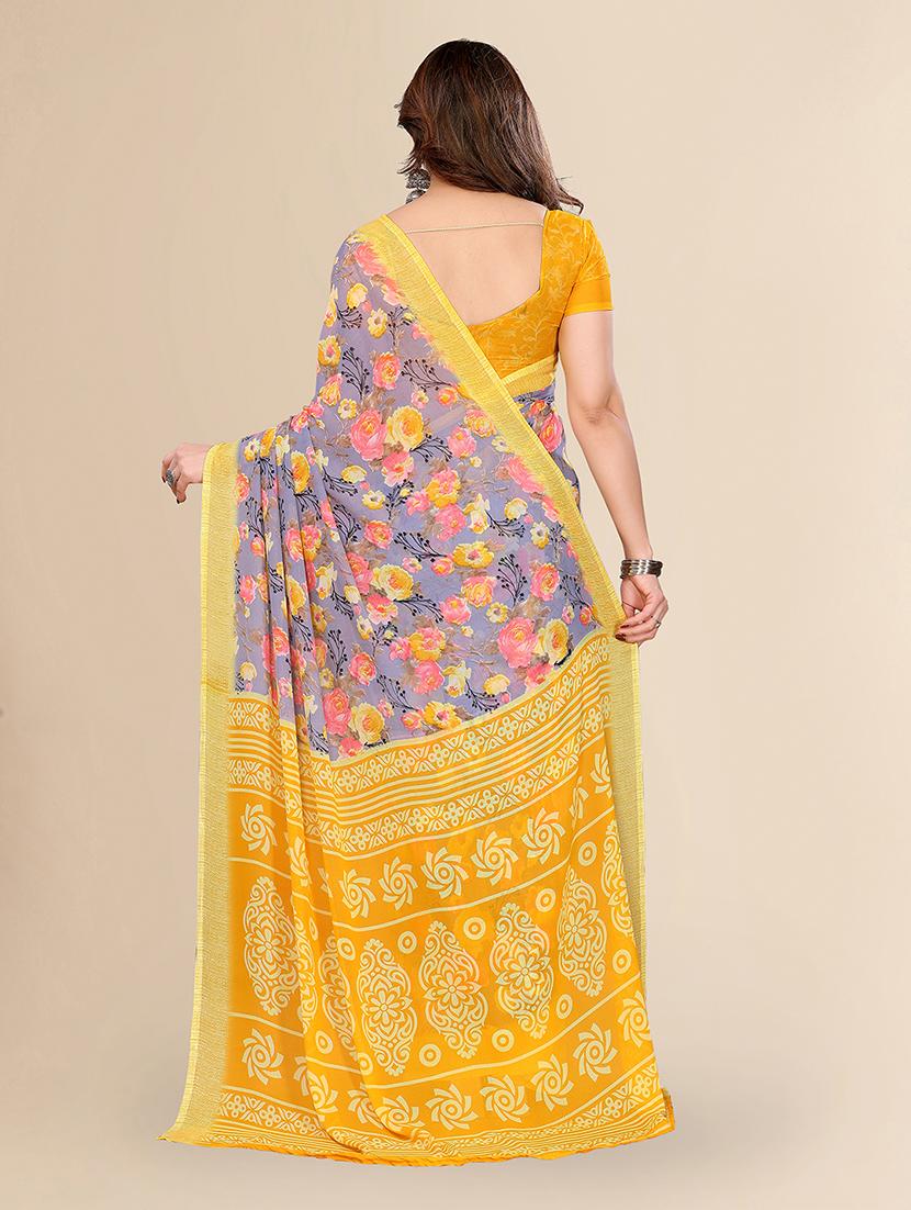 women printed casual wear saree with blouse - 22049540 - Standard Image - 3