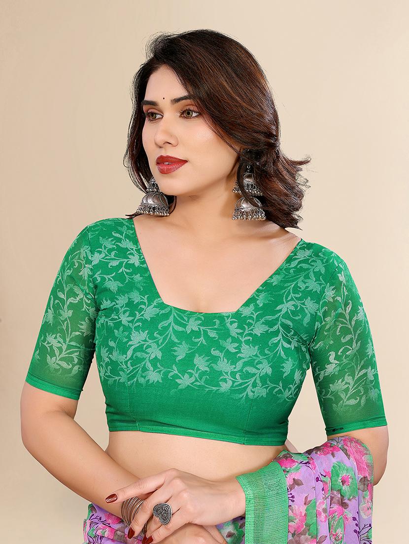 women printed casual wear saree with blouse - 22049543 - Standard Image - 5