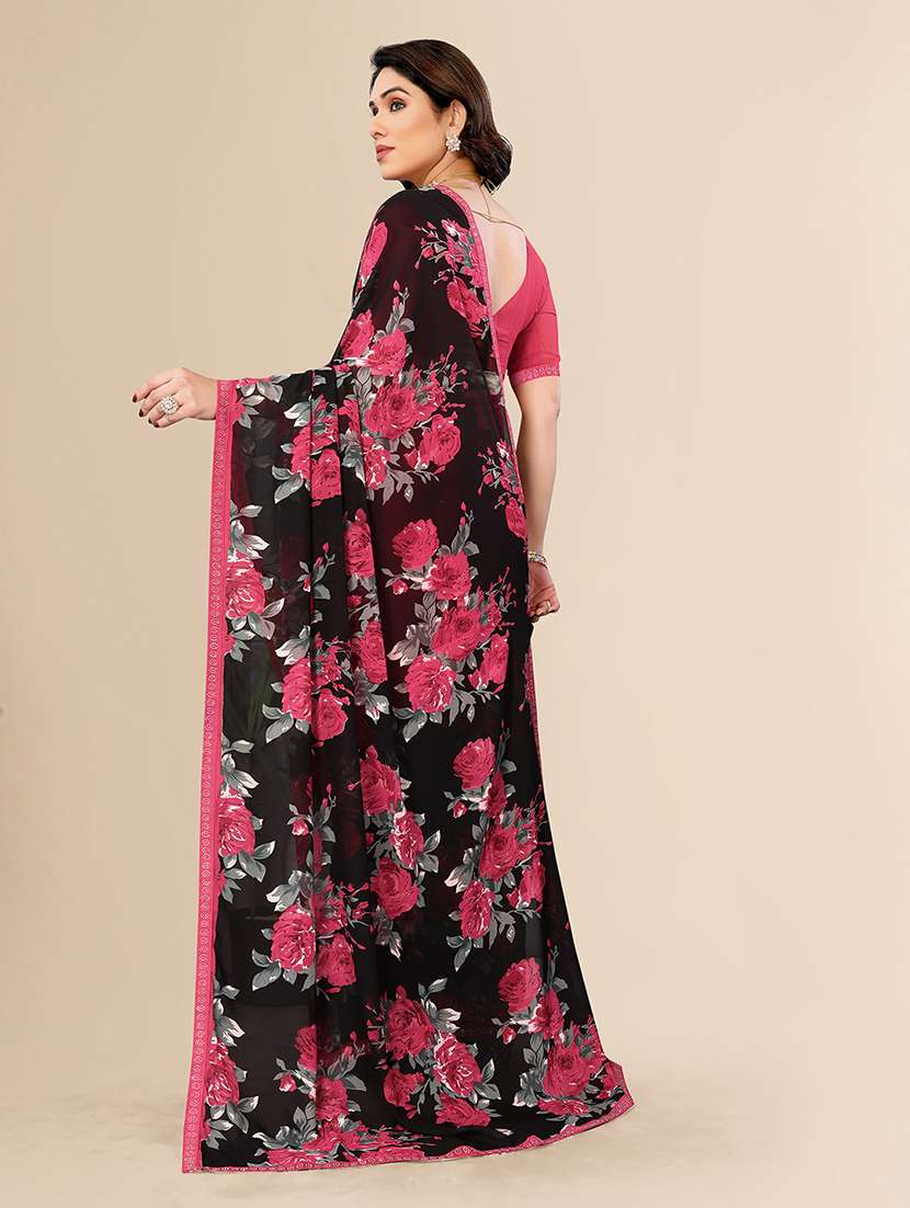 women printed casual wear saree with blouse - 22049552 -  Standard Image - 3