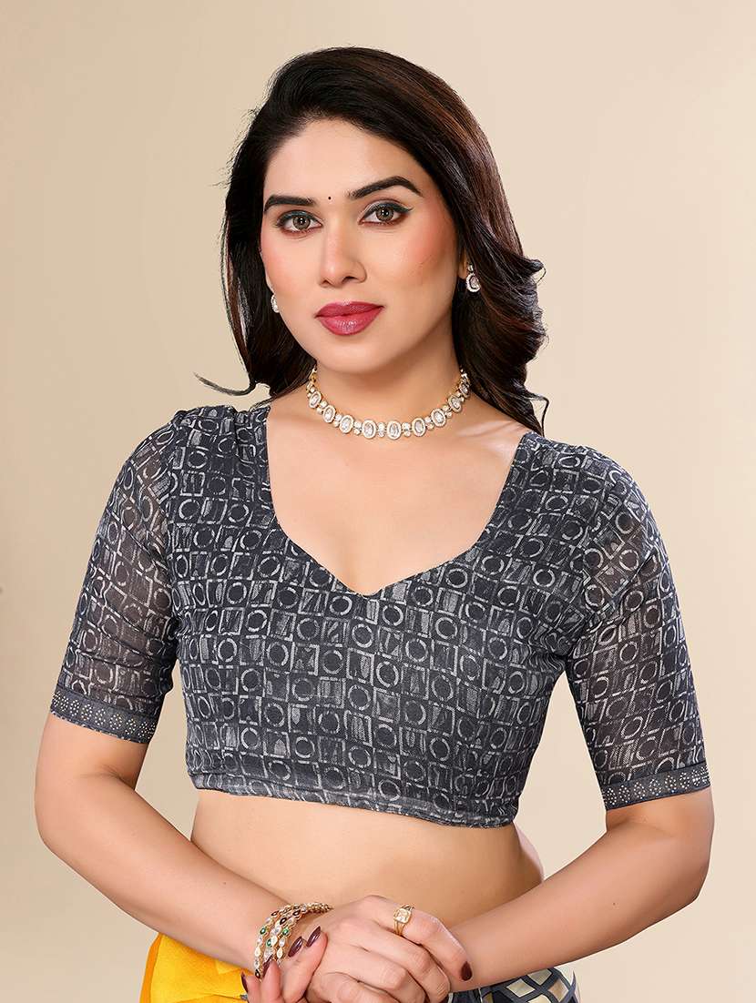 women printed casual wear saree with blouse - 22049557 - Standard Image - 5