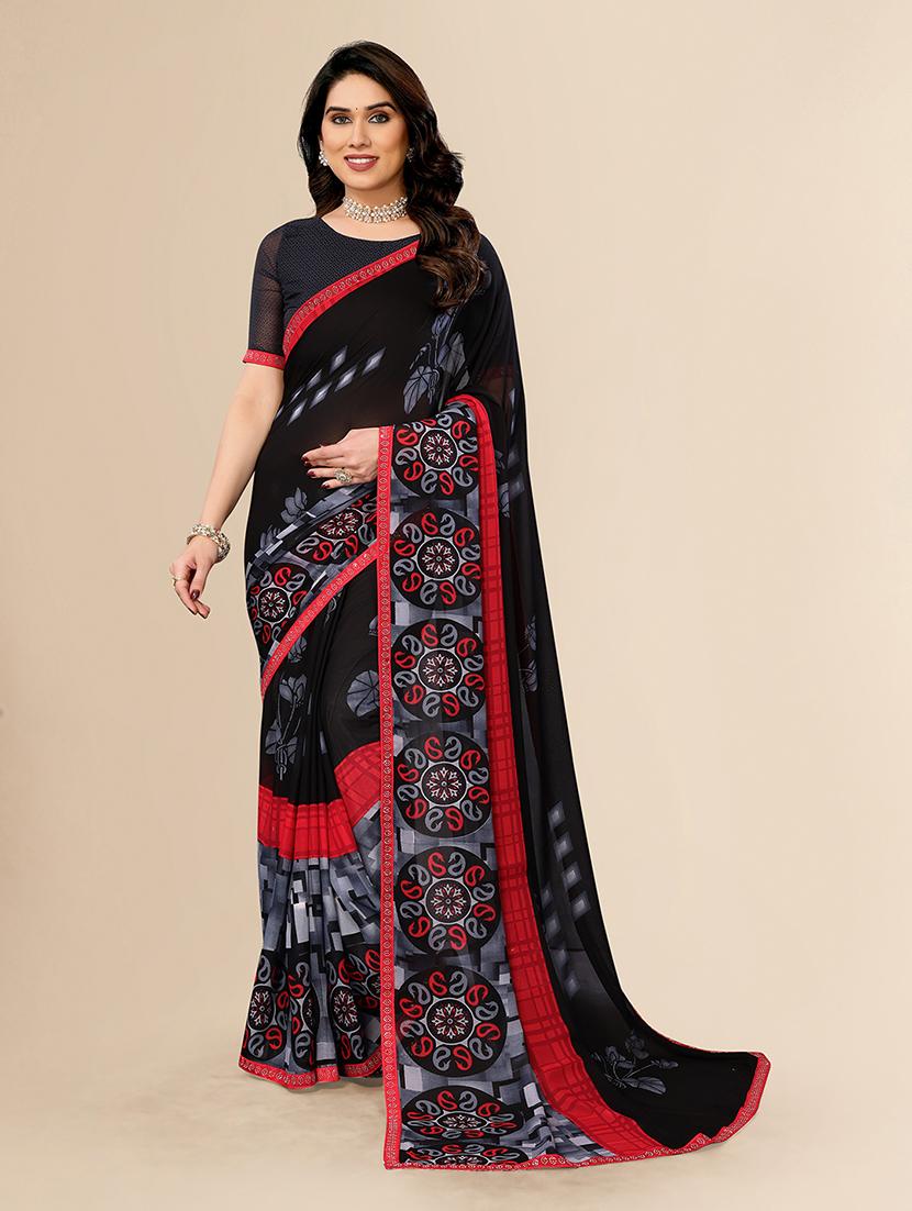 women printed casual wear saree with blouse - 22049559 - Zoom Image - 0
